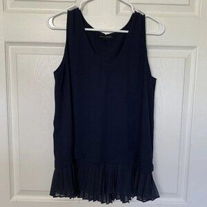 Banana Republic Women’s Small Layered Tunic Sleeveless Blouse Midnight Blue